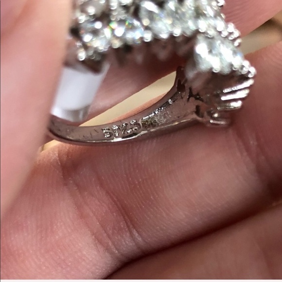 STERLING SILVER WHITE SAPPHIRE 3 WAVES - Picture 8 of 8